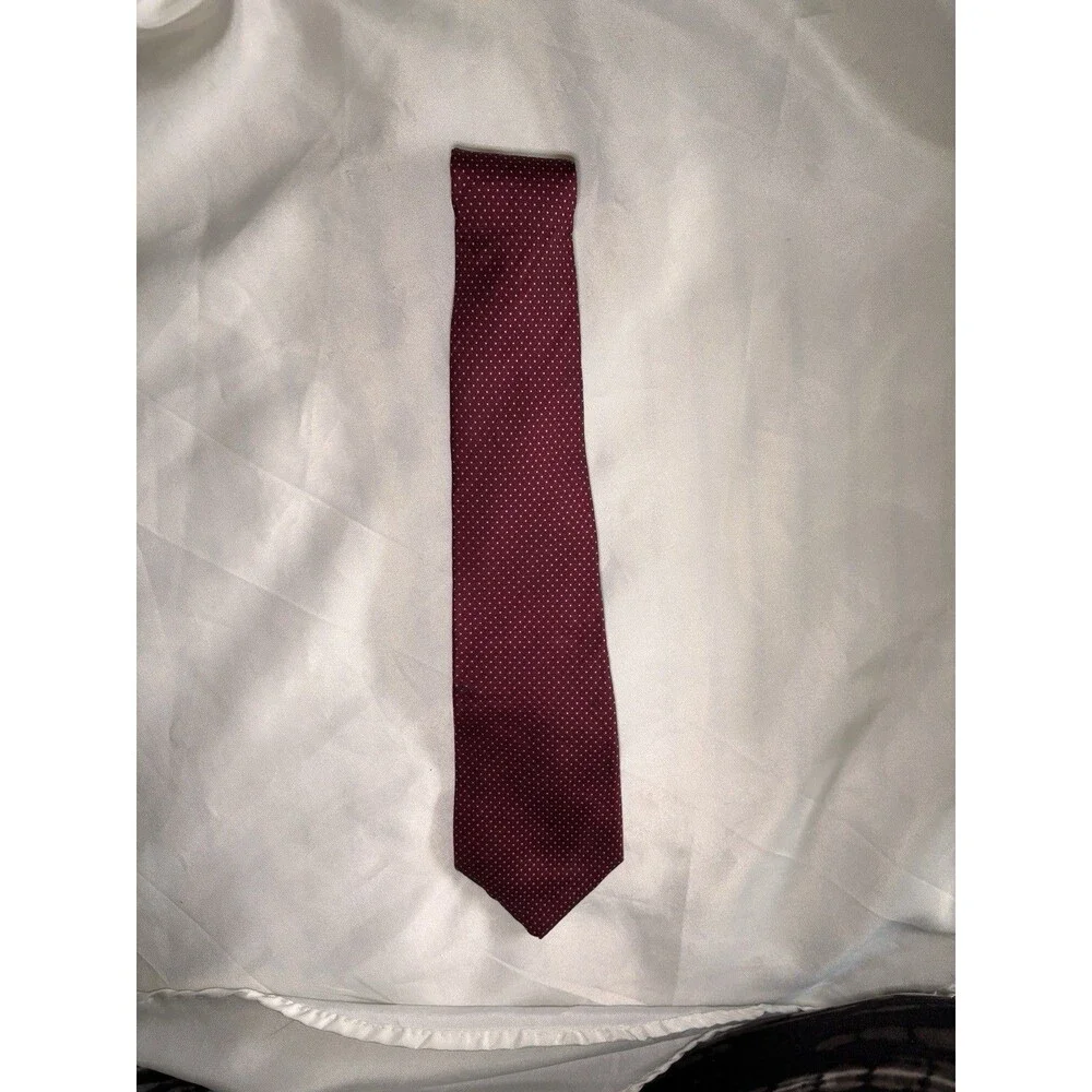Christian Dior Men's Burgundy Tie with geometric signs All silk